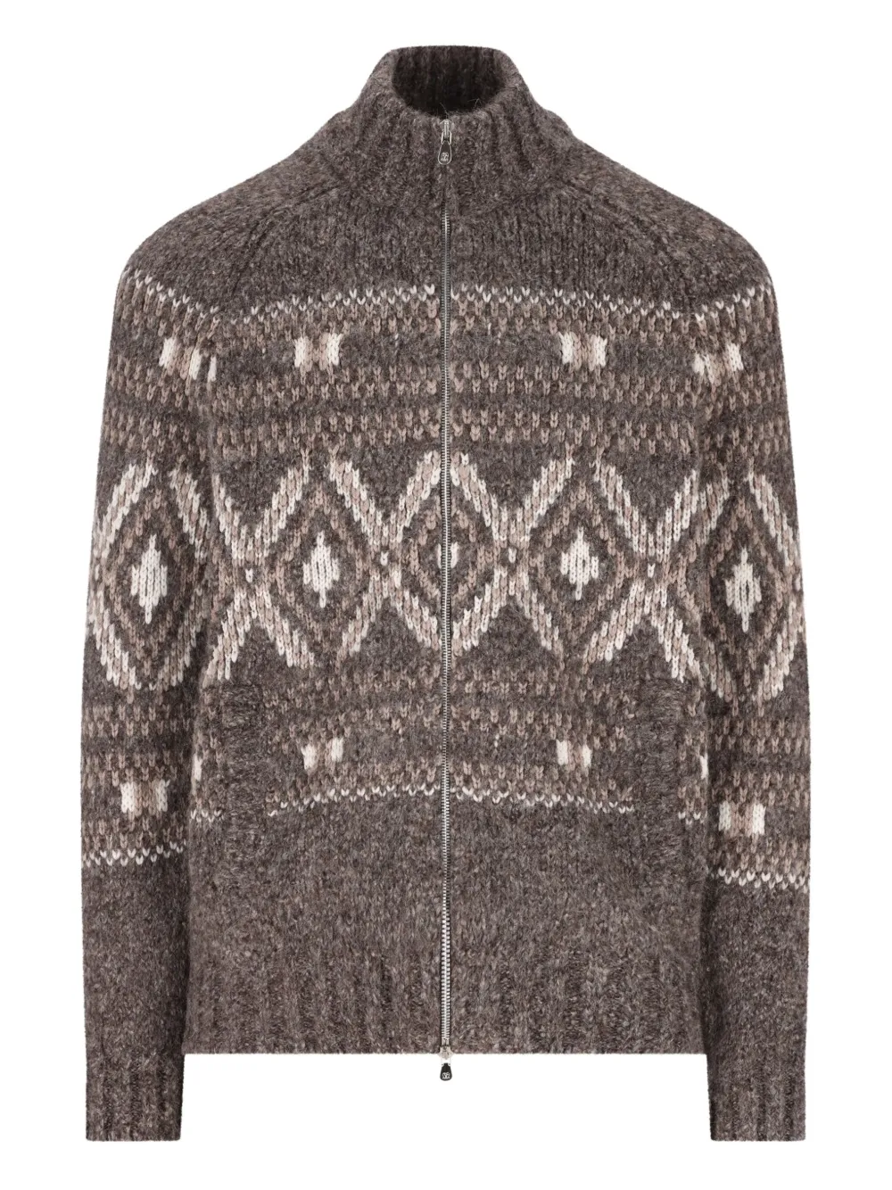 

Кардиган с узором в стиле фэйр-Айл Brunello Cucinelli, коричневый