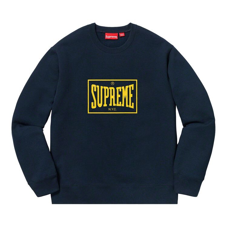 

Толстовка Supreme Warm Up Crewneck Navy, синий