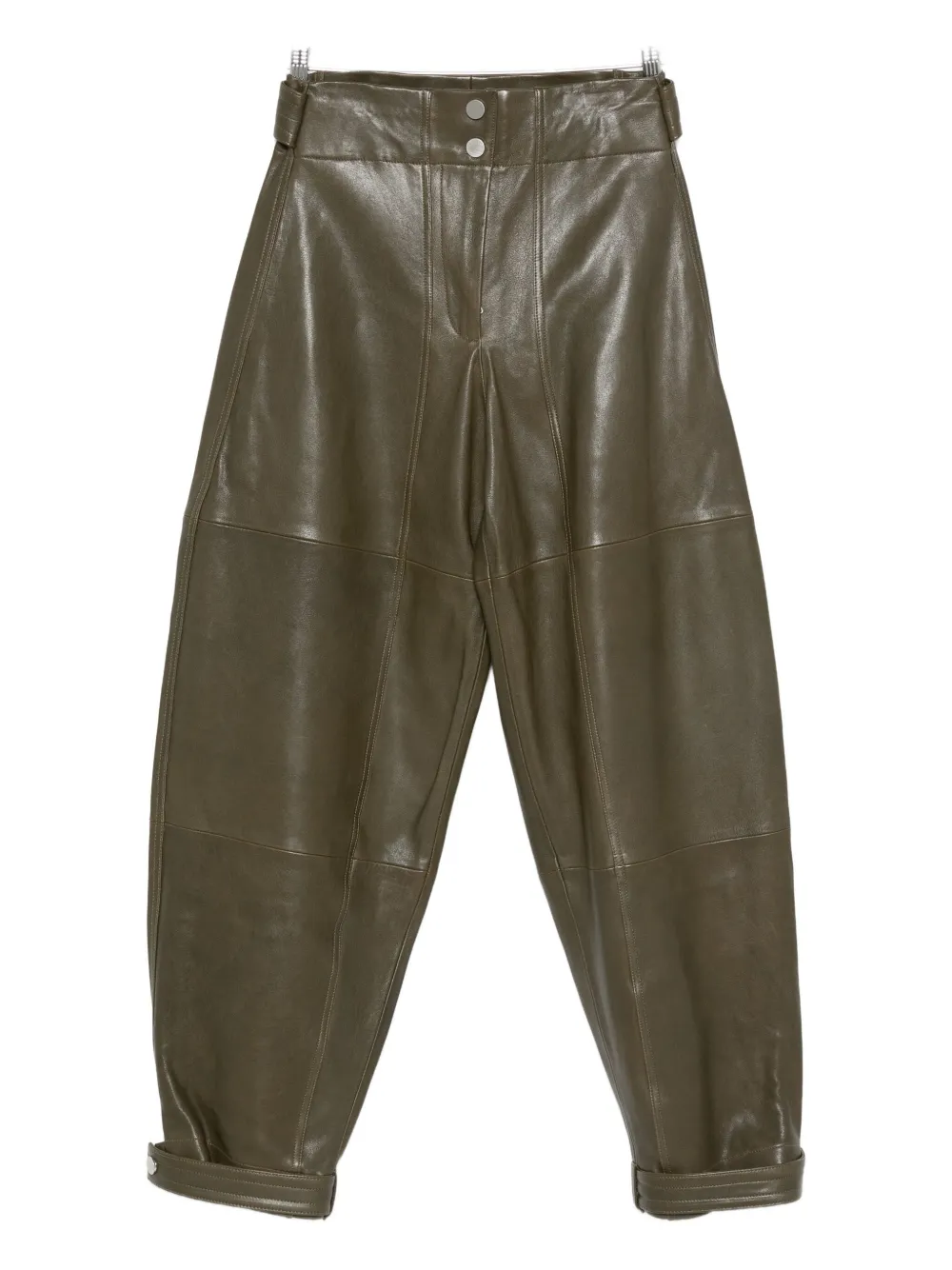 

Зауженные кожаные брюки Co, зеленый