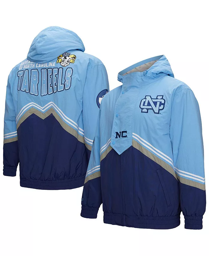 

Мужская синяя/голубая куртка с молнией North Carolina Tar Heels Throw It Back Vintage Logo Mitchell & Ness