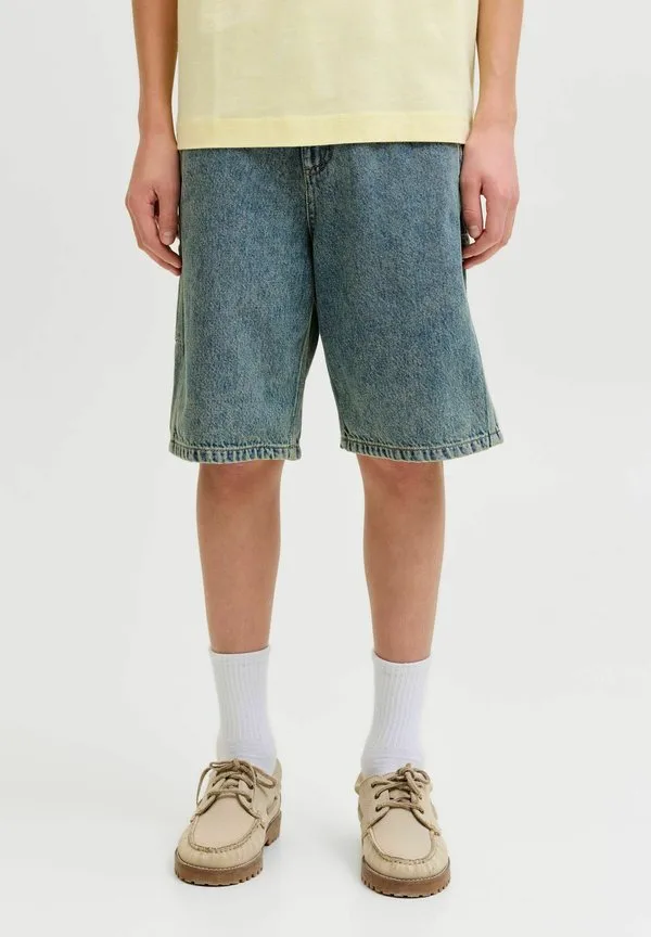 Свободные шорты, шорты свободного кроя, джинсовые шорты для подростков Jack & Jones Junior, Blue Denim