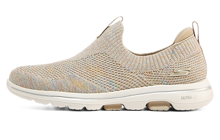 

Женские кроссовки Go Walk 5 Lifestyle с низким верхом, серо-коричневые Skechers