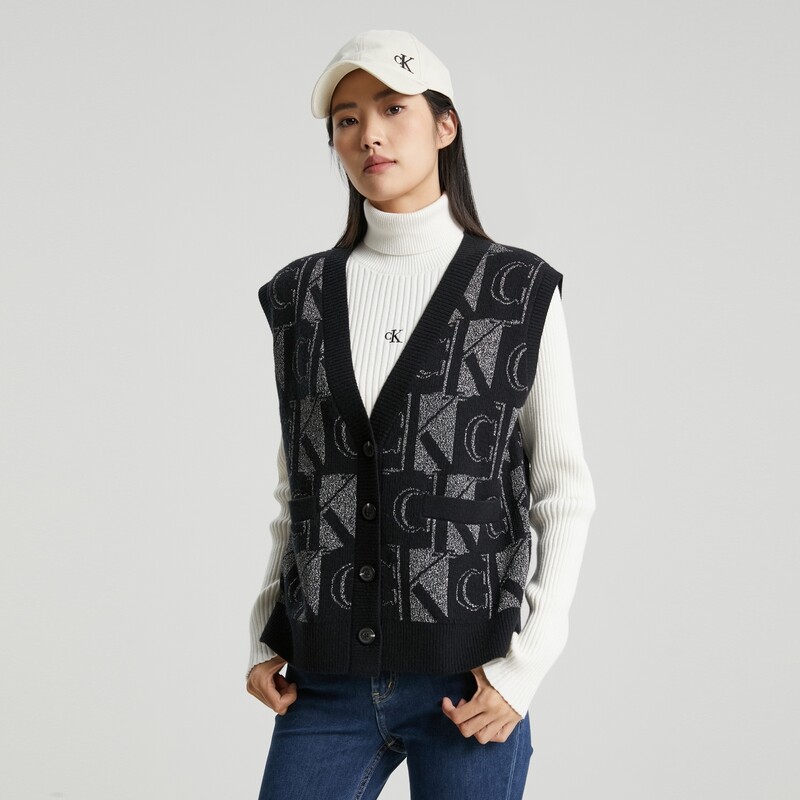 

Кардиган шерстяной Calvin Klein женский, черный