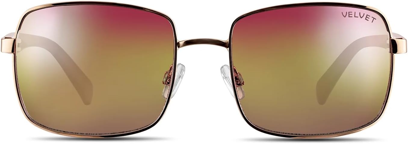 

Солнцезащитные очки Velvet Eyewear Navigator для женщин, модель Ruby в цвете «розовое золото» — 100% защита от УФ-излучения — разработаны для женщин — произведено в США, размер Medium, Rose Gold
