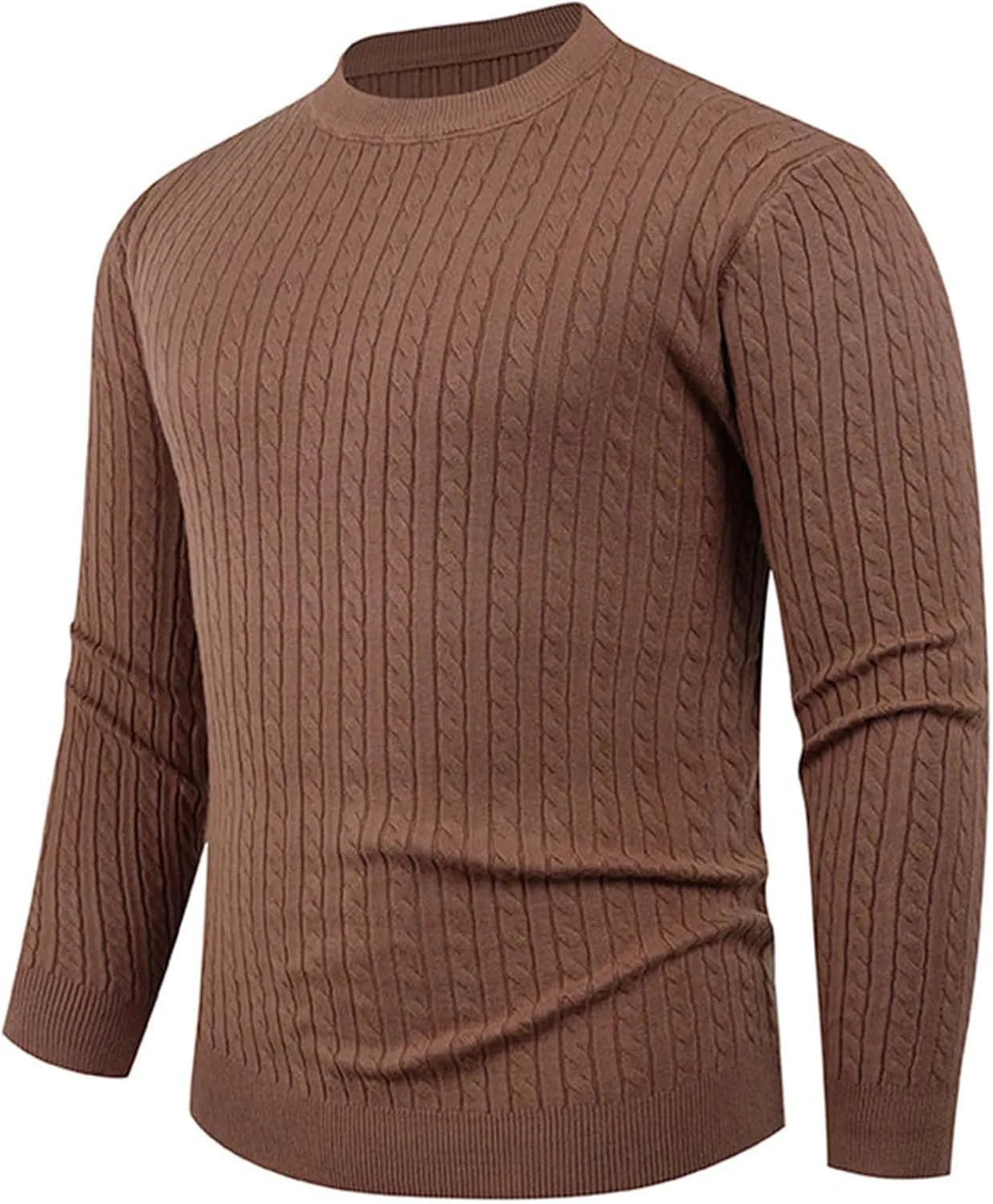 

Мужской свитер с круглым вырезом легкий вязаный