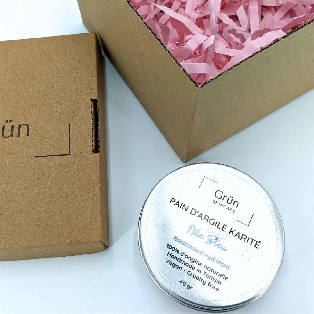 Глиняное мыло Nila Blue для осветления и увлажнения, 3 x 60 г Grün Skincare — фото 3