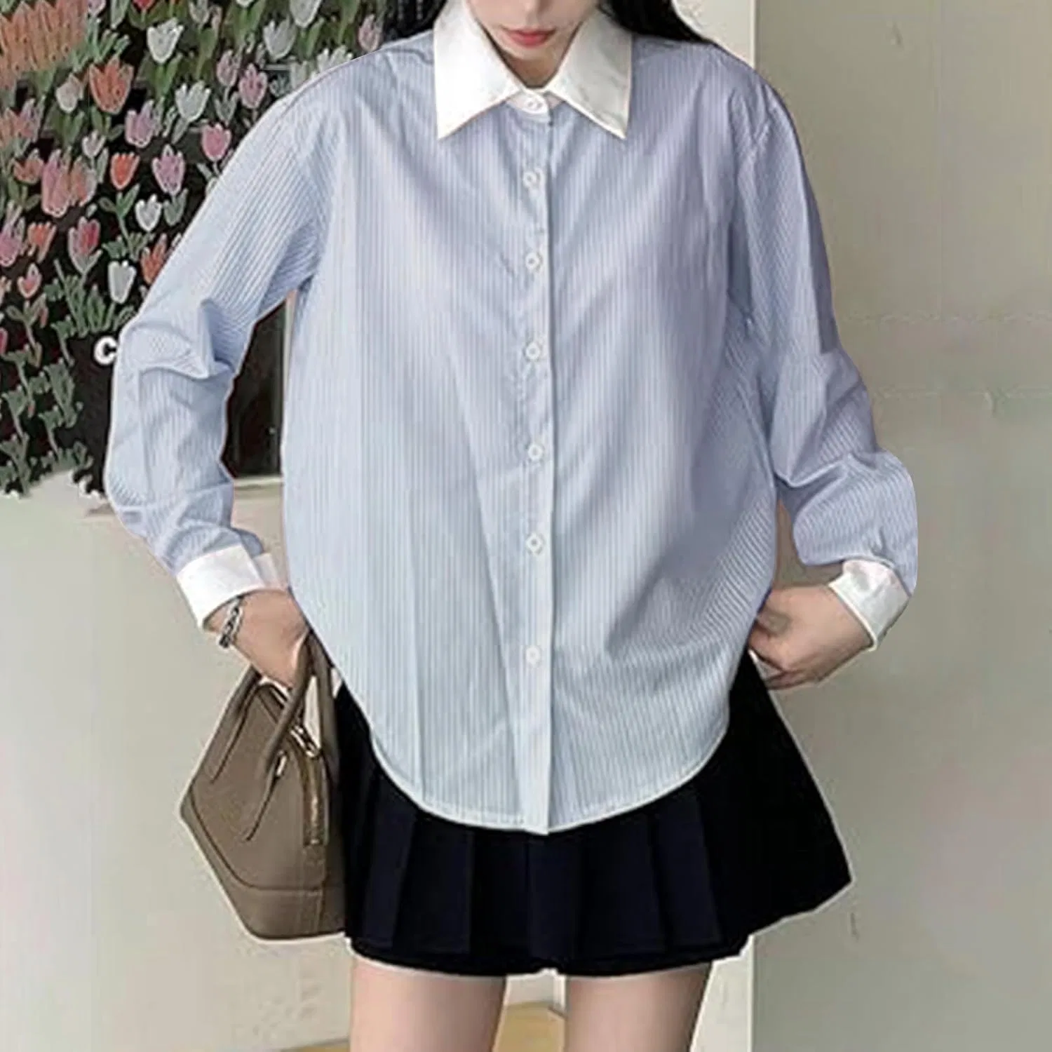 Блуза с длинным рукавом, полоска, из коллекции Casual, синий — фото 2