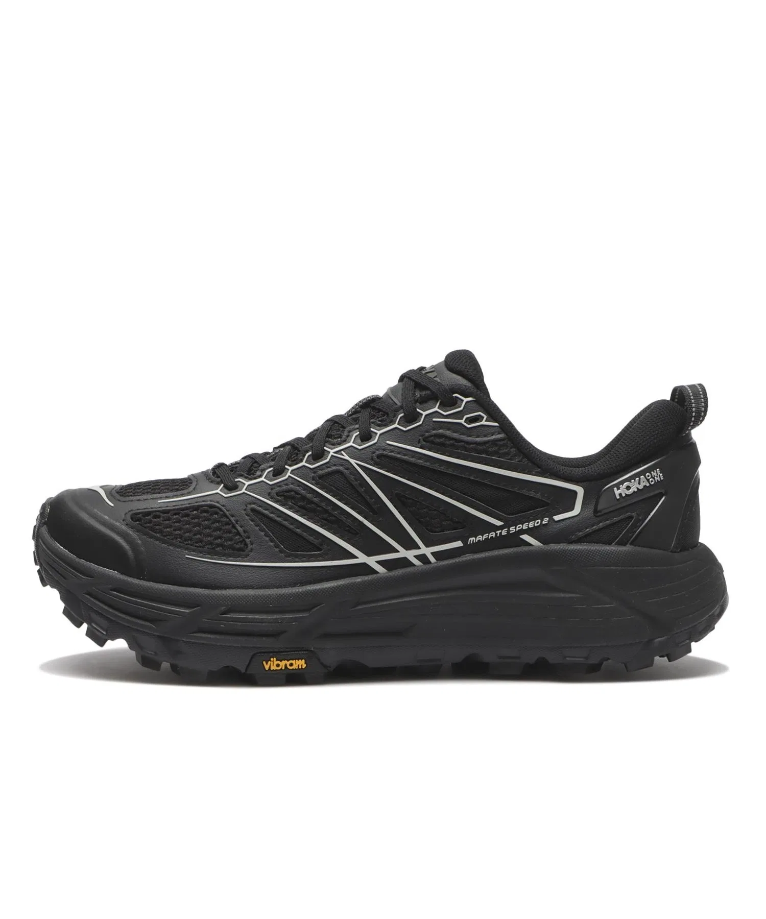 Унисекс кроссовки HOKA MAFATE SPEED 2 с отражающими элементами чёрные