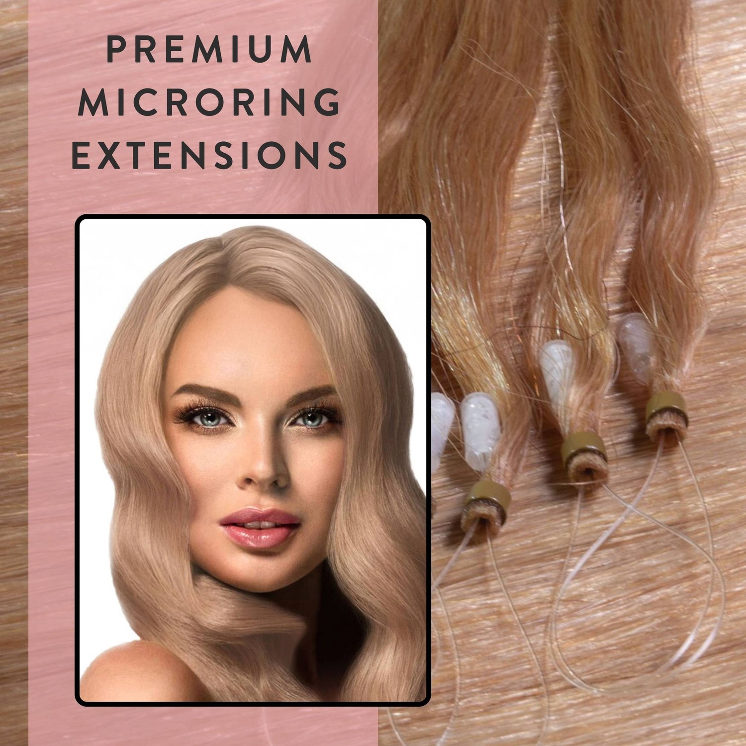 Накладные волосы microring extensions premium echthaar #8/01 hellblond natur-asch 0,8g Hair2Heart, 60cm, количество 25 шт. — фото 2