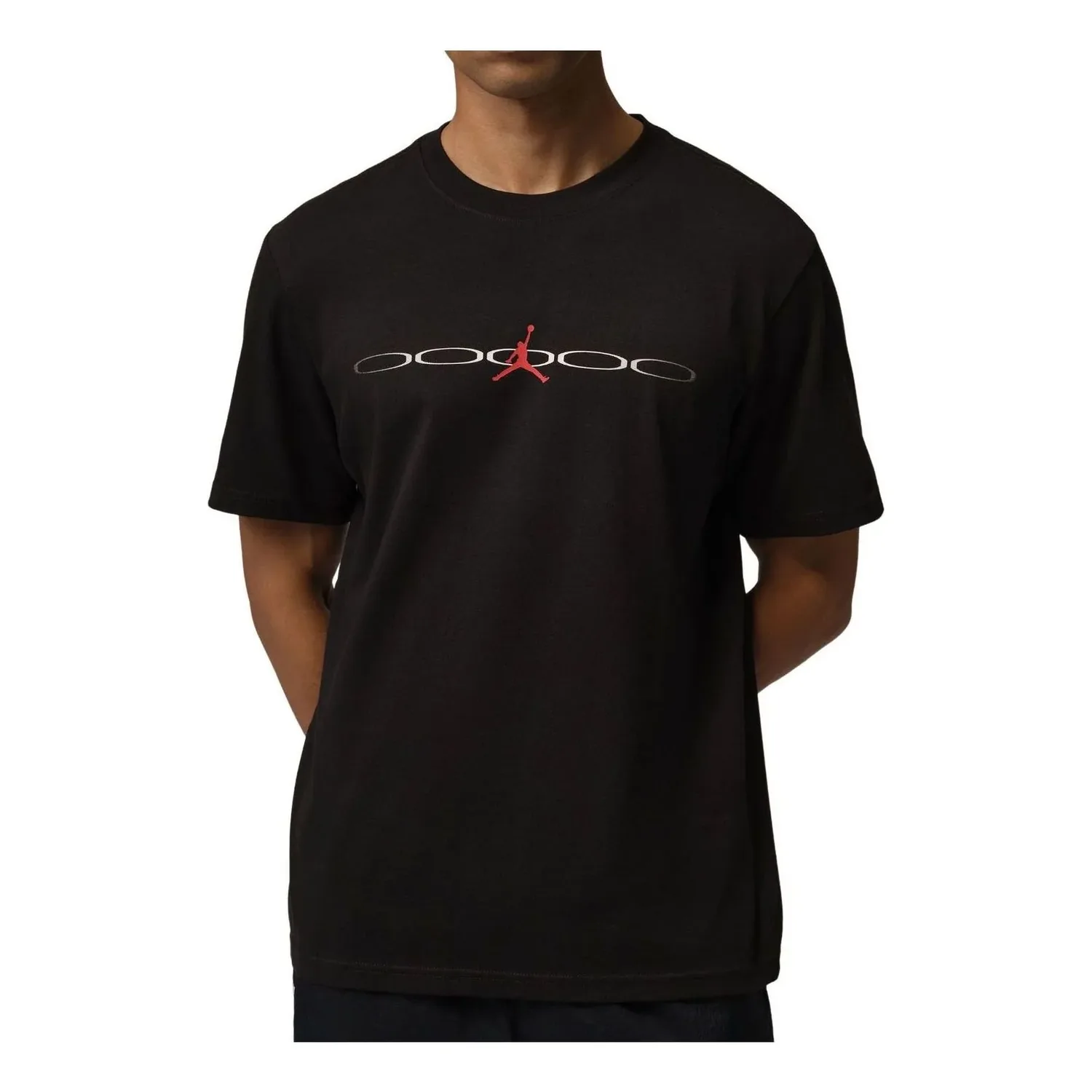 Футболка Air Jordan Sport Dri-FIT 'Black White University Red'