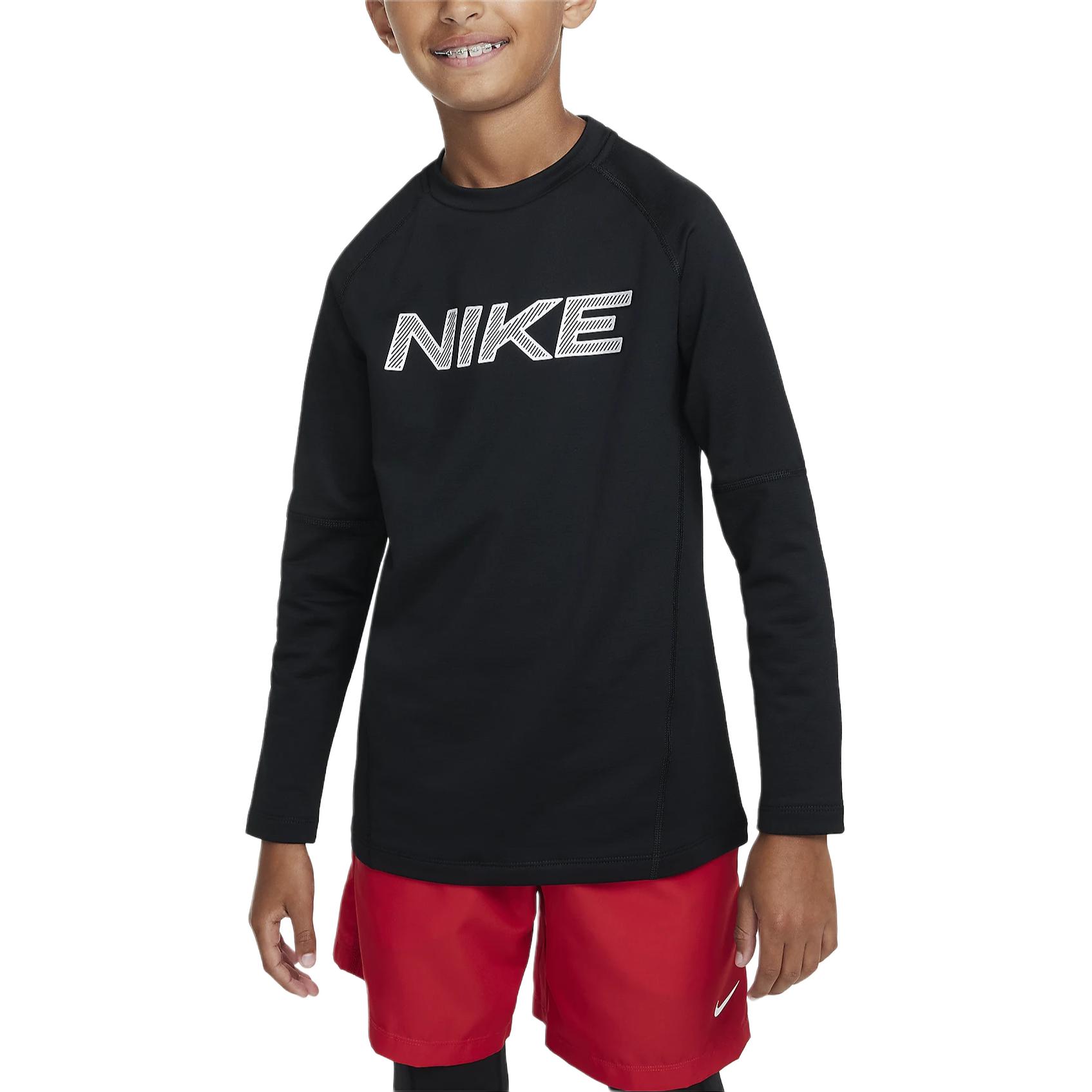 Футболка Nike Pro Dri-Fit для подростков черно-белая — фото 2