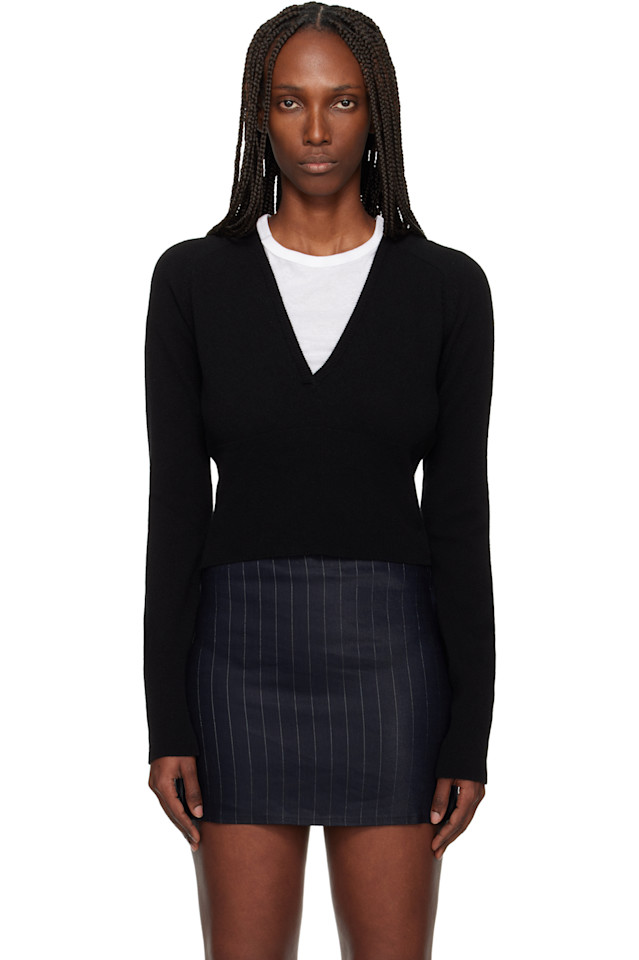 

Our Legacy Черный свитер с четким V-образным вырезом