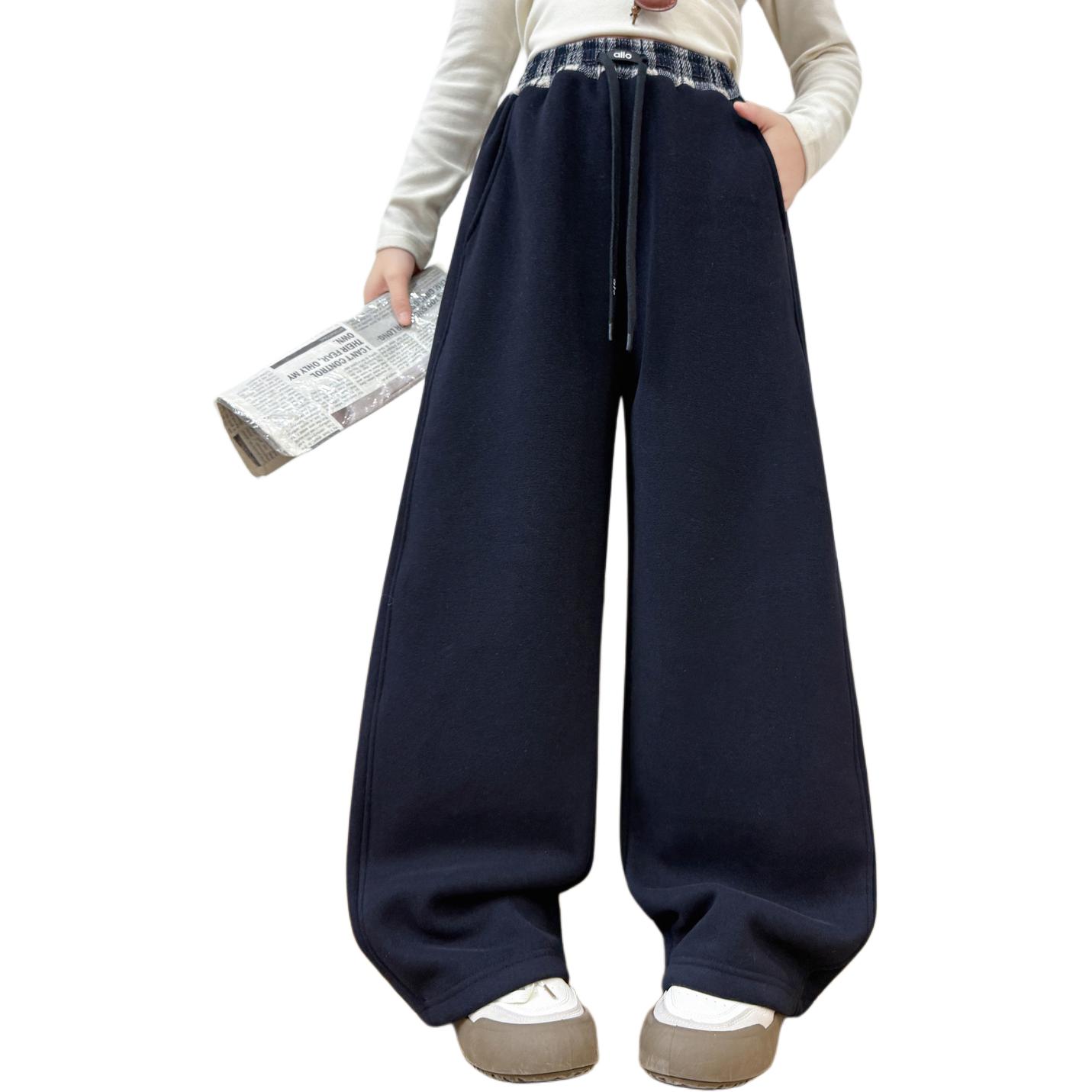 

Детские вязаные спортивные штаны осень-зима Disney, темно-синий