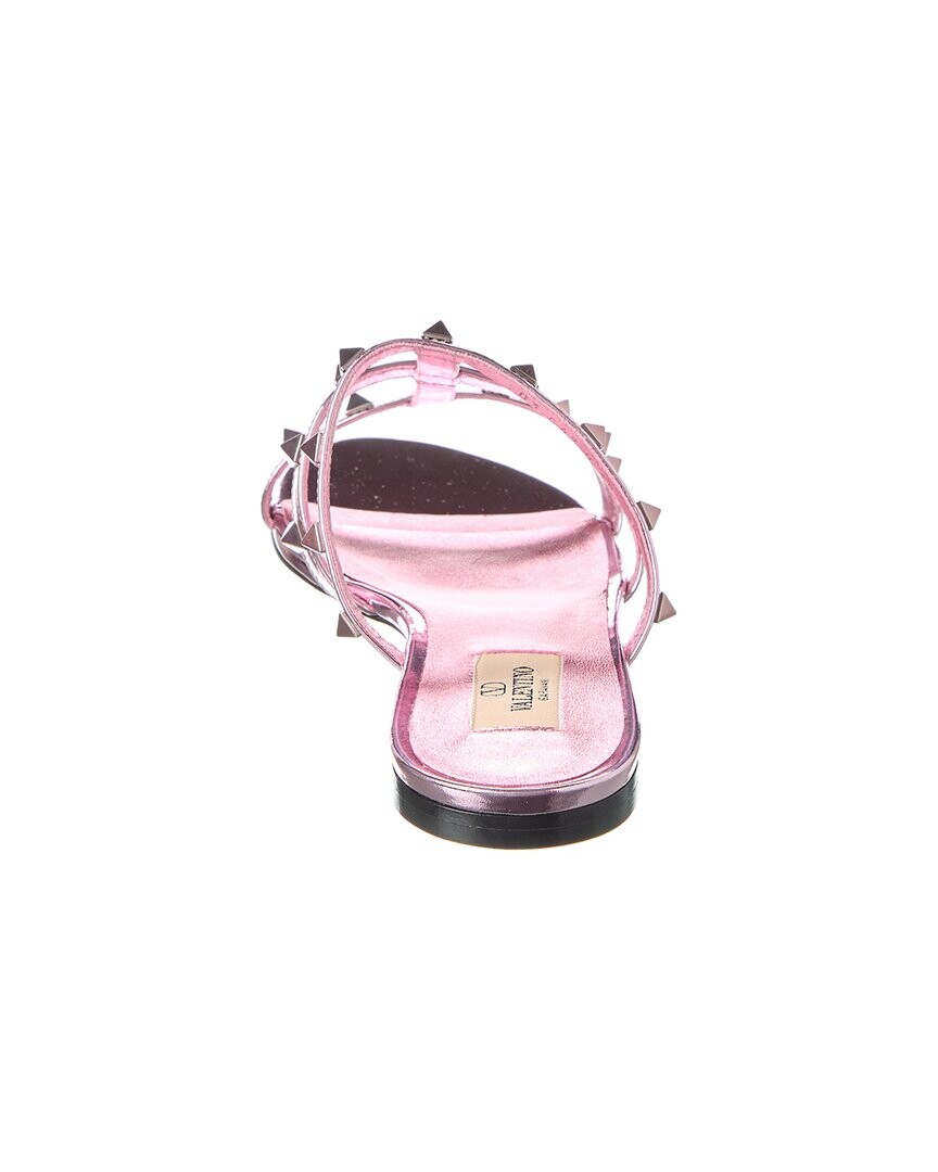 

Кожаные сандалии Valentino Rockstud Caged, розовый