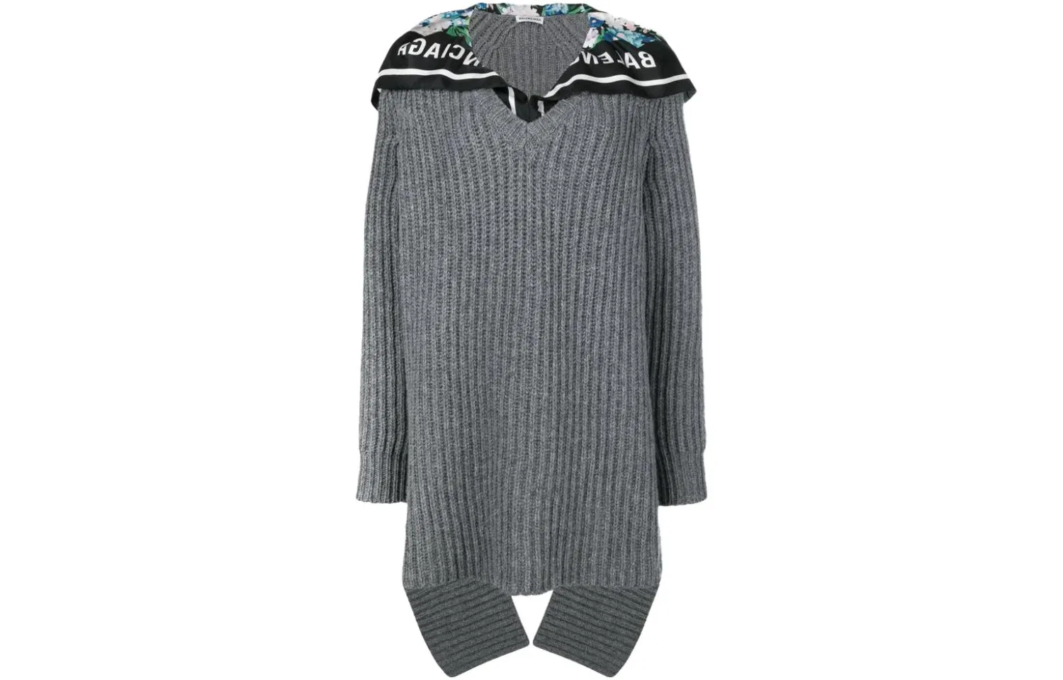 Свитер женский серый crew neck утолщенный накидка Balenciaga, Gray