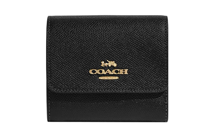 

COACH Женский бумажник тройной из тисненой кожи черный