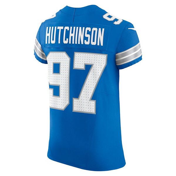 Мужская футболка Aidan Hutchinson Detroit Lions Vapor FUSE Elite синего цвета Nike — фото 4
