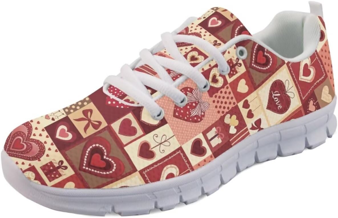 

Модные кроссовки низкие для бега для женщин и мужчин, теннисные, прогулочные, спортивные, фитнес-кроссовки, кроссовки для фестивалей Getelinseng, Heart Plaid