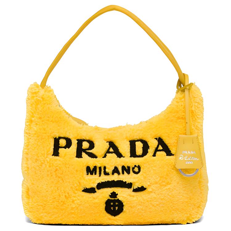 

PRADA Сумка-хобо из ткани Re-Edition, мини, женская, желтая