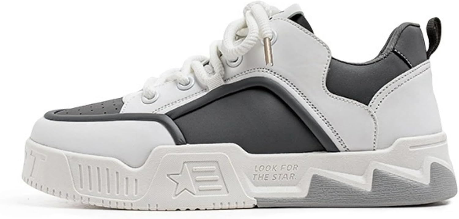 

Модные платформенные кроссовки Y2K для мужчин и женщин с цветными вставками, с 5 см противоскользящей подошвой, повседневные, для скейта и улицы Macefil, белый/серый