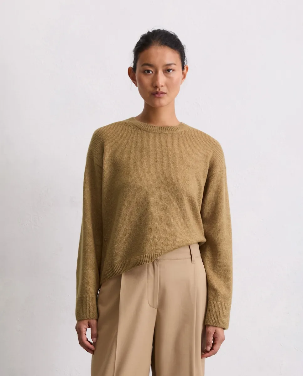 

Женский свободный вязаный джемпер из мягкой смеси овечьей шерсти MARC O'POLO, бежевый