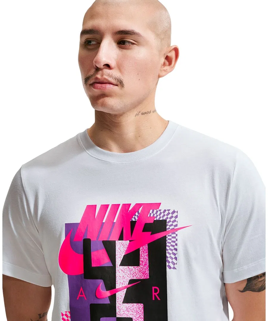 Мужская хлопковая футболка с графическим принтом Futura Festival Nike, White — фото 3
