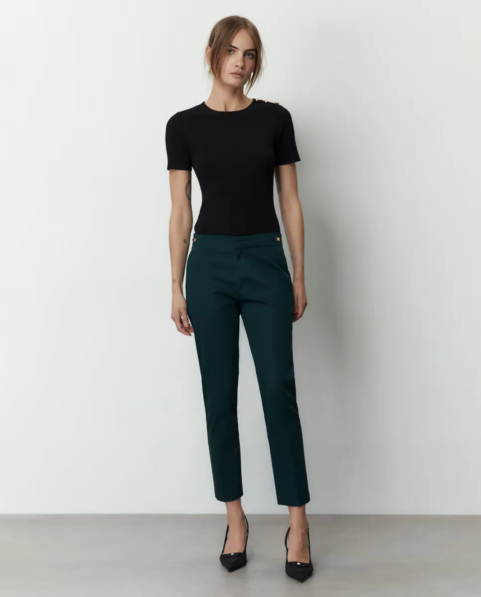 

Атласные брюки с пряжкой Sfera, темно-зеленый