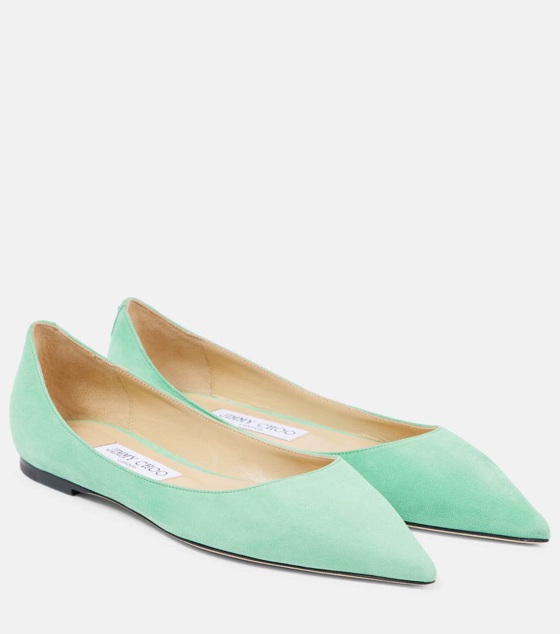 Замшевые балетки Love Jimmy Choo, Aqua Green