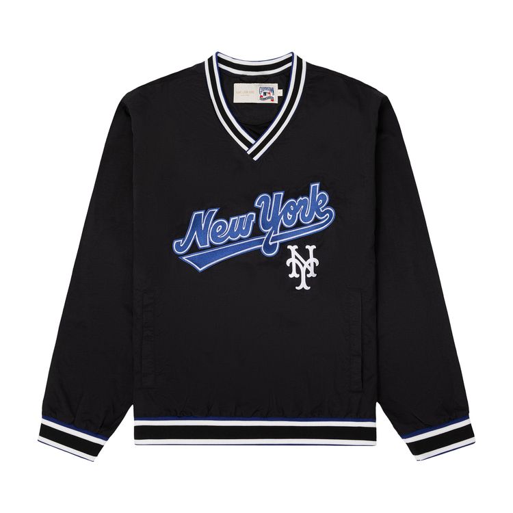 

Пуловер Aimé Leon Dore x New York Mets Nylon V-Neck Pullover Jet Black, черный