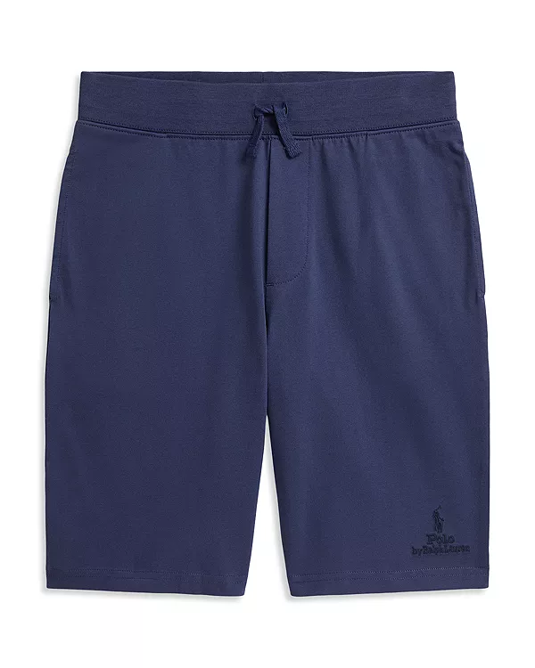 

Детские хлопковые трикотажные шорты с логотипом - для подростков. Ralph Lauren, синий