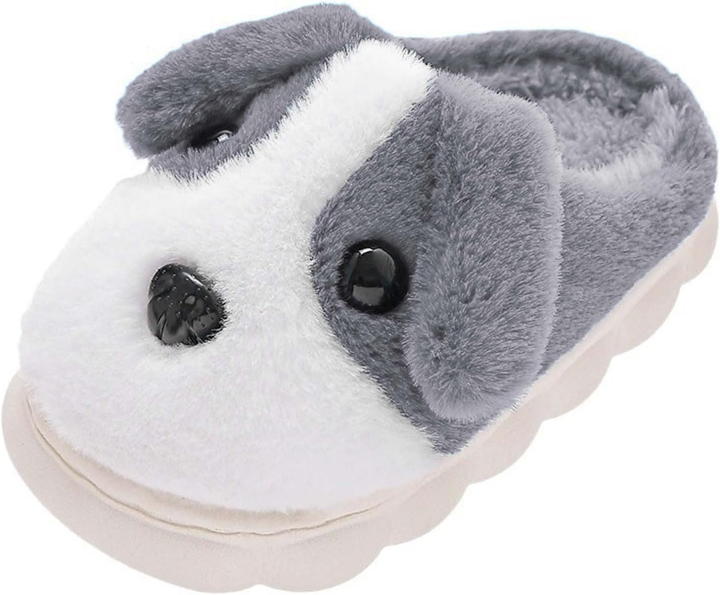 

Тапочки-собачки из пеноматериала с эффектом памяти для малышей, мальчиков и девочек, с пушистыми ушками, удобные зимние домашние тапочки с нескользящей подошвой Generic, серый