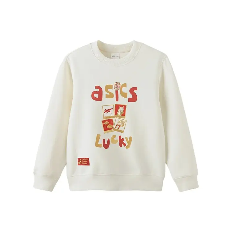 

Детская толстовка с круглым вырезом, средней толщины Asics, 0001 raw белый