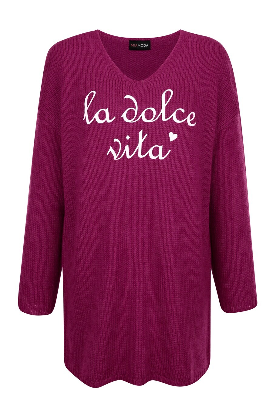 

Тонкий вязаный свитер MIAMODA Sweater, фиолетовый