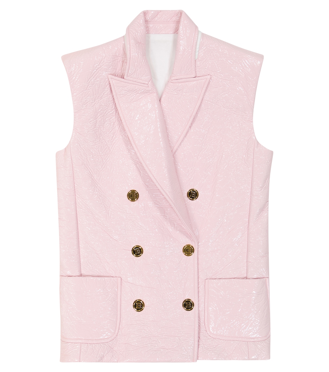 

Жилет из смесовой хлопчатобумажной ткани с покрытием Balmain Kids, Rosa Cipria