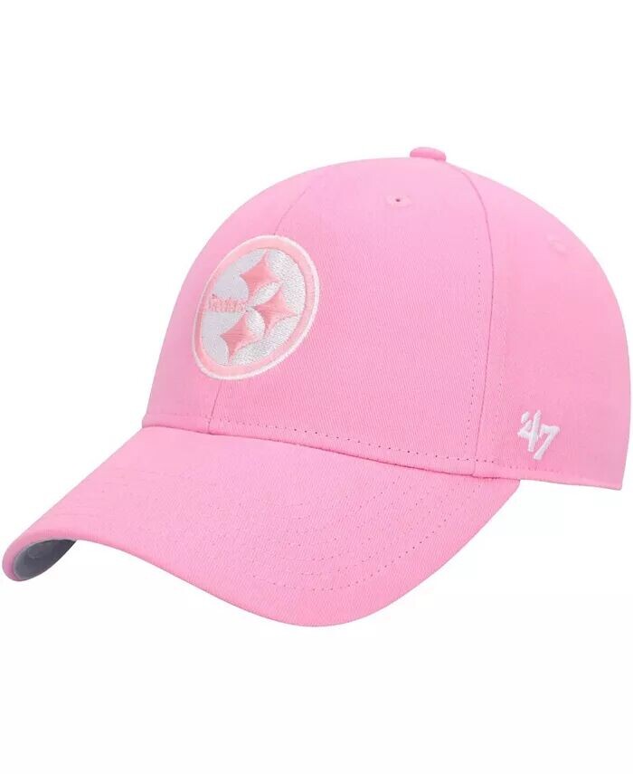 

Big Girls Pink Pittsburgh Steelers Rose MVP регулируемая кепка '47 Brand