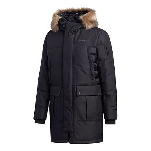 

Пуховик adidas neo Sports hooded down Jacket Black, черный