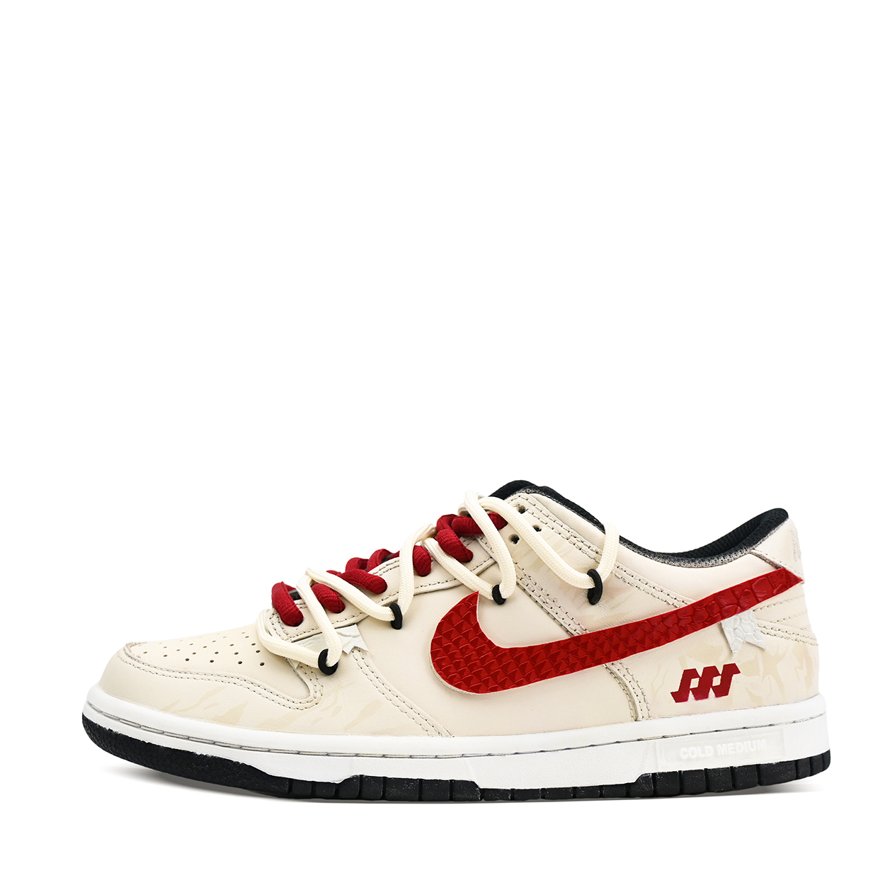 

Данк лоу топ скейтборд обувь унисекс Nike, бежевый/красный