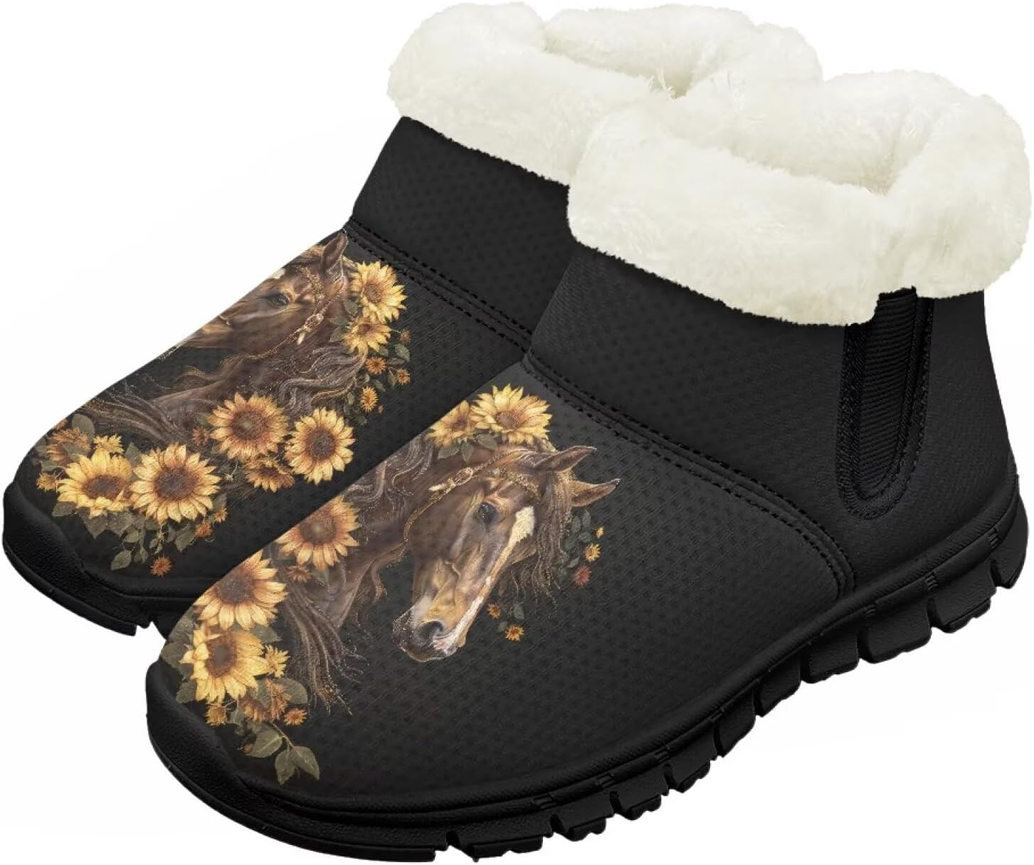 

Зимние сапожки для малышей, теплые снежные ботинки, уютные пушистые детские ботильоны, уличная модная обувь для мальчиков и девочек Chririnla, Sunflower Horse