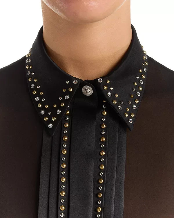 Рубашка из шелкового жоржета Versace, Black — фото 4