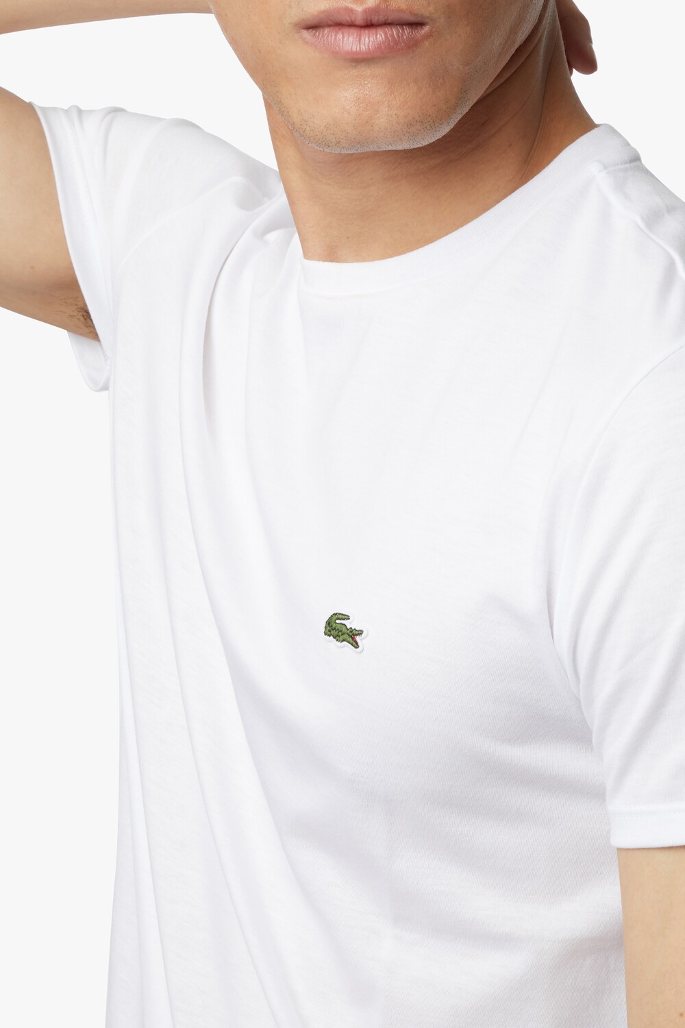 Футболка Lacoste Bianco, классический крой, 100% хлопок — фото 4