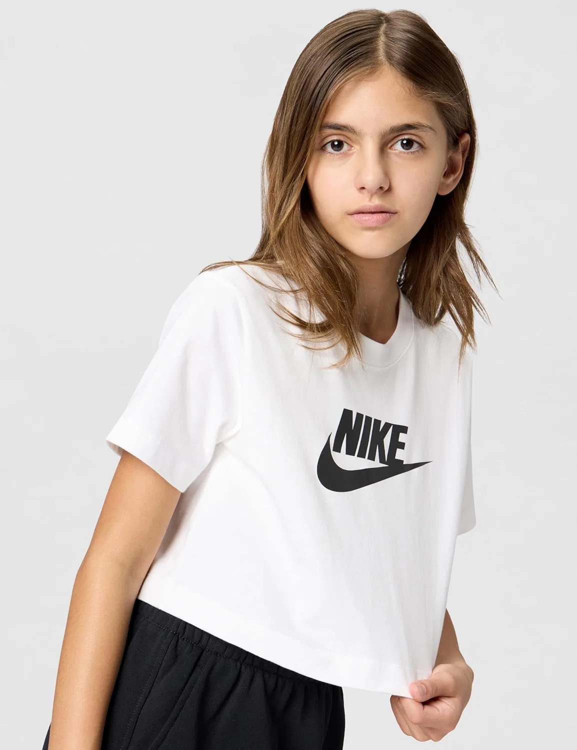 Футболка для девочек Nike с логотипом, белый — фото 2