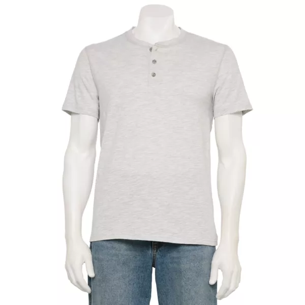 

Мужская адаптивная базовая кофта-хенли с коротким рукавом Sonoma Goods For Life, цвет light gray stripe