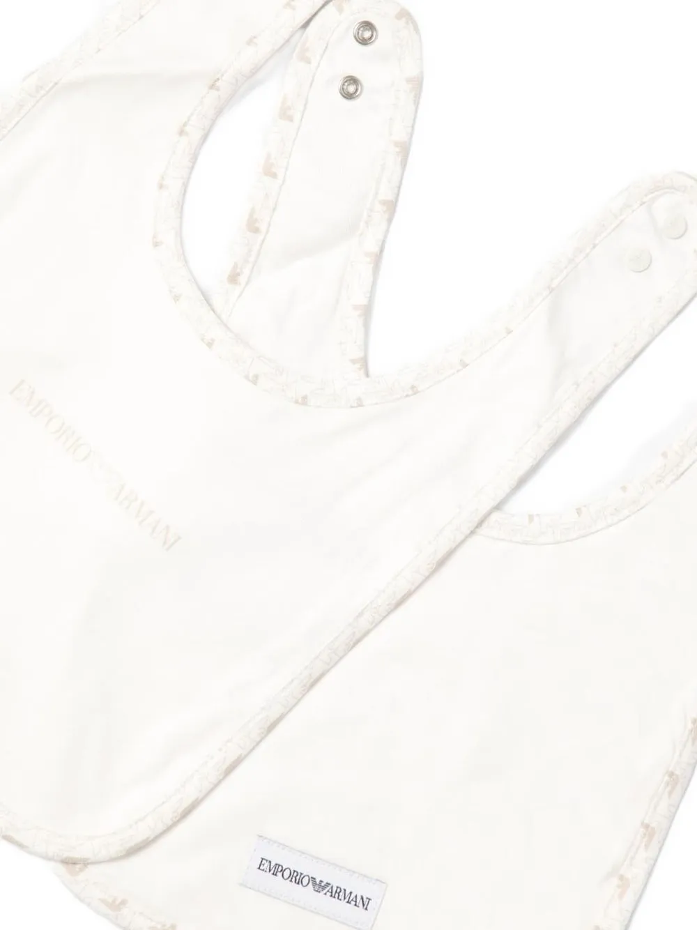 Комплект из двух нагрудников с логотипом Eagle Emporio Armani Kids, белый — фото 2