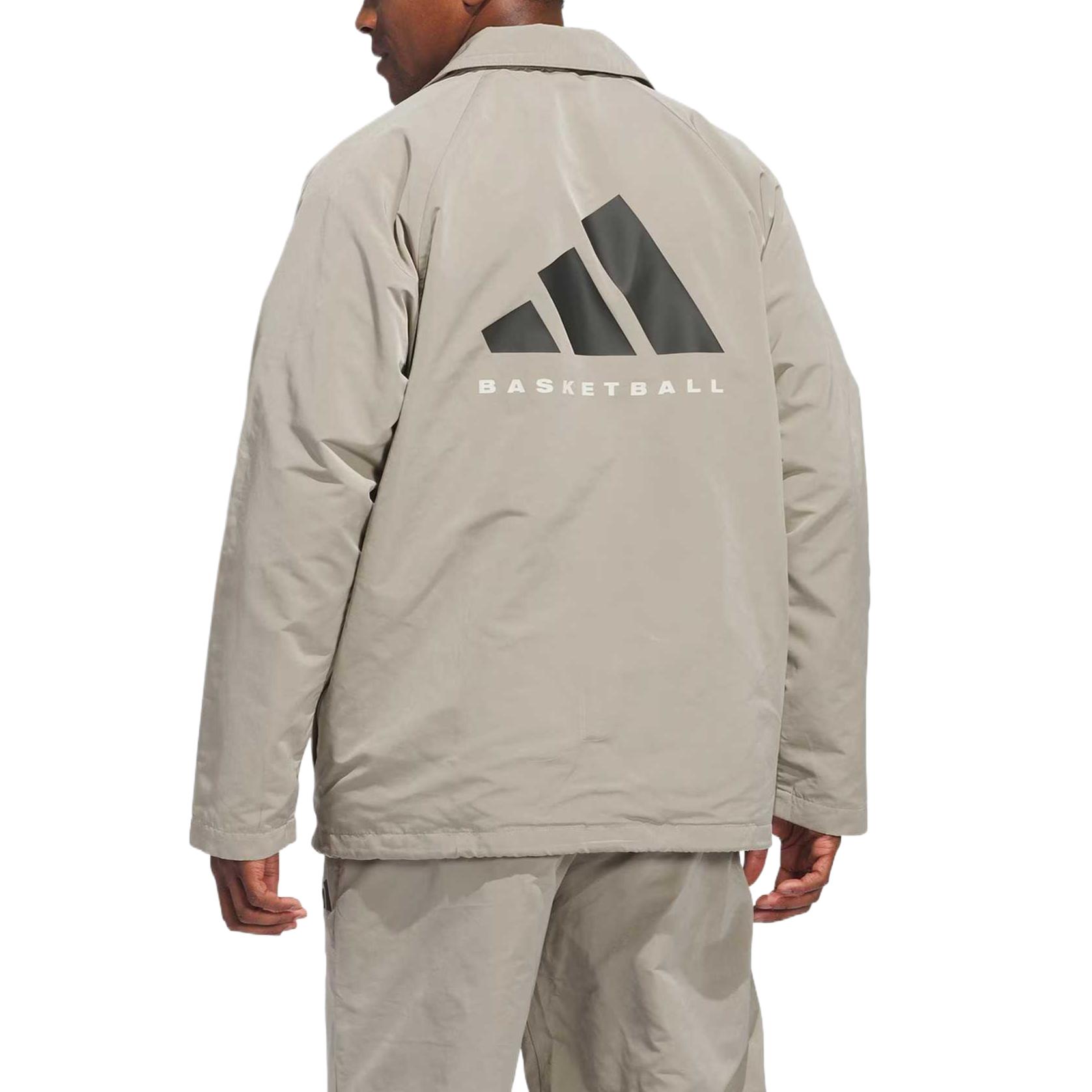 Adidas Куртка баскетбольная унисекс, Light Sesame Taupe Brown — фото 4