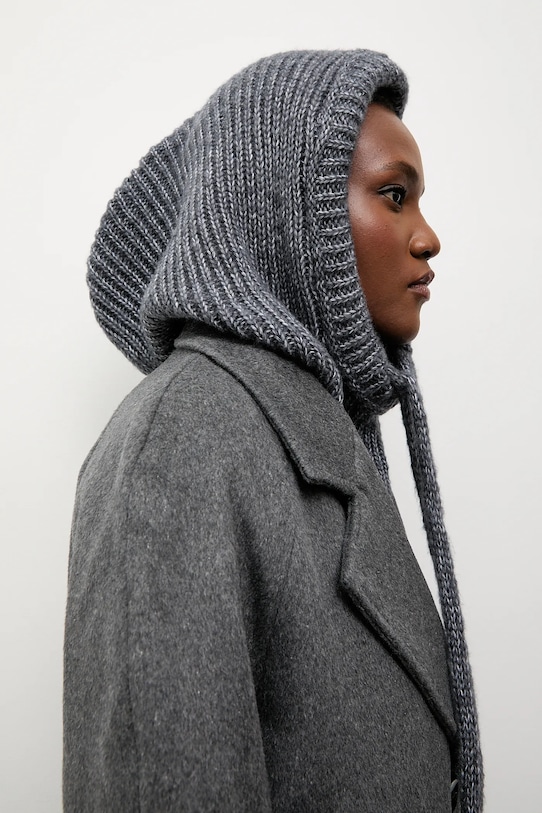 

Балаклава из мериносовой шерсти Answear.Lab, серый