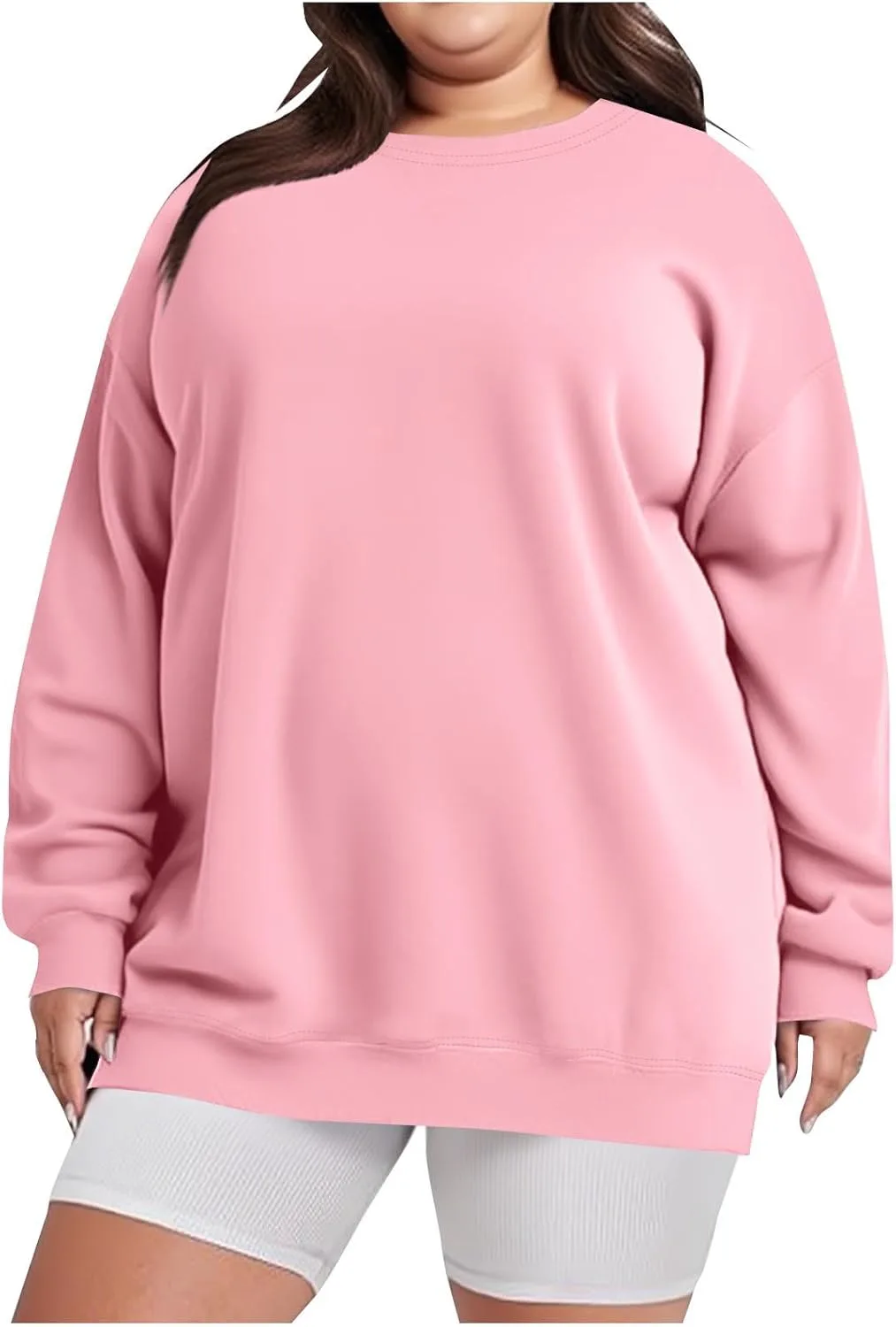 

Женский свитшот Plus Size с длинным рукавом и круглым вырезом