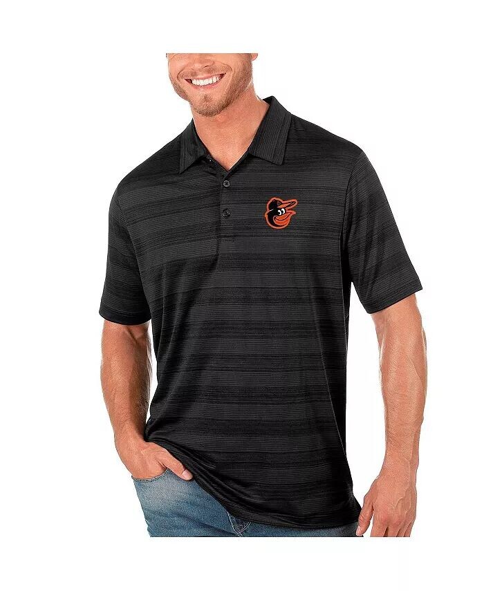 

Мужское черное поло Baltimore Orioles Compass Antigua