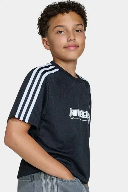 Футболка детская с принтом Minecraft Adidas Originals, черный — фото 4