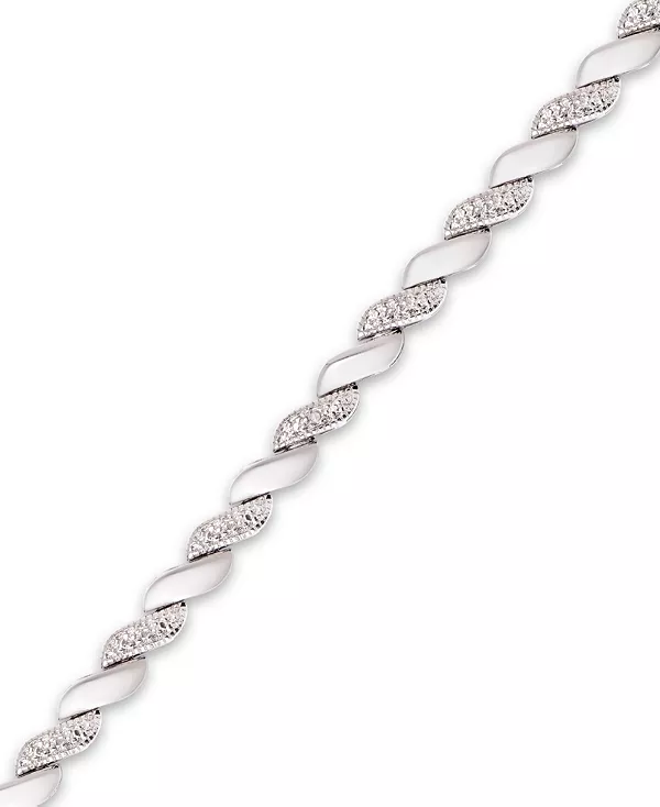 

Браслет San Marco Link с бриллиантовым акцентом, покрытый 18-каратным золотом и серебром Macy'S, silver