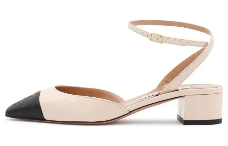 Двухцветные кожаные туфли AQUAZZURA, Beige
